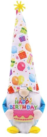 BFYSFBAIG Happy Birthday Gonk Plush - Cute Gnomes Home Decorations, Party Ornaments, Figurines for Kitchen Tabletop