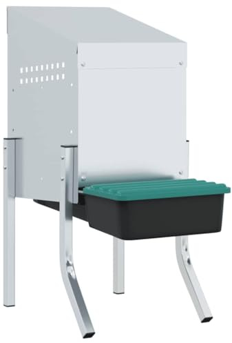 vidaXL Hühner-Nistkasten 1 Abteil mit Beinen Verzinkter Stahl