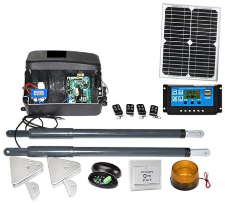 KONGMM Motor de Puerta corrediza Kit de Motor de abridor de Puerta abatible de Alta Resistencia, accionado por energía Solar, CC de 12V(Kit1)