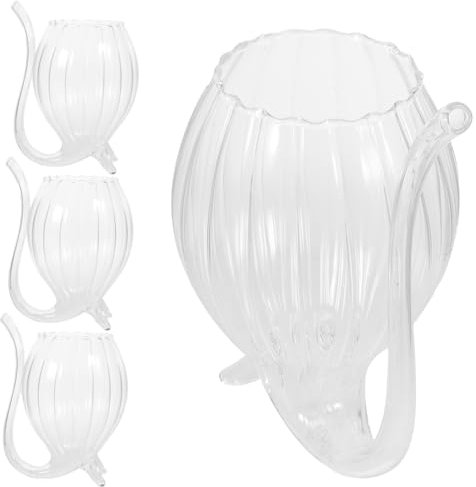 LIFKOME 4pezzi Bicchieri Da Vino Creativi in Vetro Trasparente Da Tazze Per Cocktail e Succo Eleganti e Resistenti Per Feste e Regali Originali