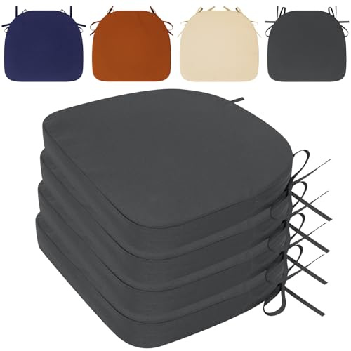 RUIXUAN Stuhlkissen mit Bändern 50x50x8 Set für den Außenbereich, wasserdichte Schaumstoff Sitzkissen Outdoor, Garten Sitzpolster Stuhl, Terrassenstuhlkissen mit Bändern, Esszimmerstuhl Stuhlauflage