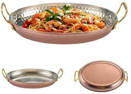 Générique Poêle à Paella - Plat Ovale En Acier Inoxydable | Casserole Non Revêtue À Poignées Doubles Ustensile De Cuisine Pour Cuisson Homard Repas Maison Débutant Camping Restaurants