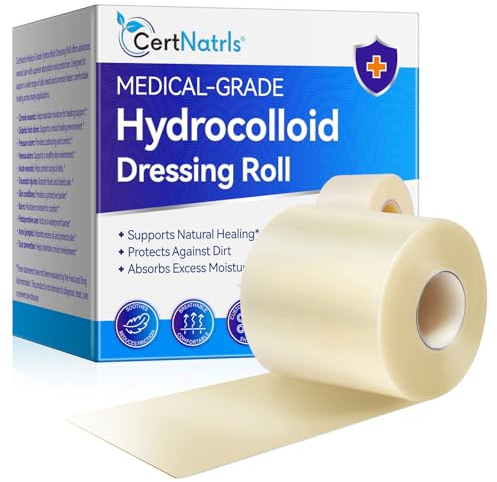 Hydrocolloid Roll, 5cm*5m Rouleau Hydrocolloïde,Couper par taille, Bandage de pansement d'hydrogel très grand avec auto-adhérence, Super absorption d'eau, imperméable à l'eau