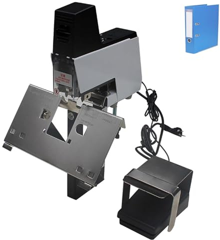 Grapadora Eléctrica Automática de Silla de Montar, Encuadernadora de Papel de Alta Resistencia con Grosor Ajustable, Grapadora Eléctrica con Dos Modos de Encuadernación Plana