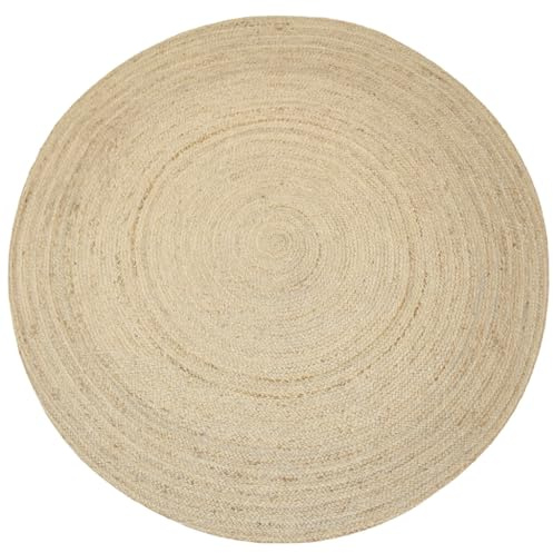 Vipanth Exports - Tappeto rotondo in iuta naturale intrecciata a mano, per soggiorno, corridoio, sala da pranzo, 300 x 300 cm