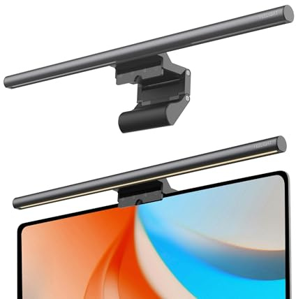 YEELIGHT Monitor Light Bar, Monitorlampa för dator, 250LM Bländfri Screenbar, Touch-kontroll USB Monitorlampa för hemkontoret, Steglöst dimbar skärmlampa färgtemperatur (Svart, 40cm)