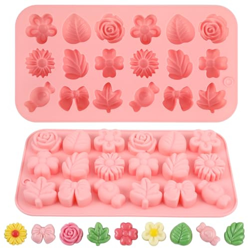 2PCS Silicone Flower Candy Molds, Flower Chocolate Mold