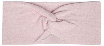 Zwillingsherz Stirnband aus 100% Kaschmir - Hochwertiges Strick-Kopfband im Uni Design für Damen Frauen Mädchen - Wolle - Ohrenschutz - Haarband - warm und weich für Frühjahr Herbst und Winter - rosa