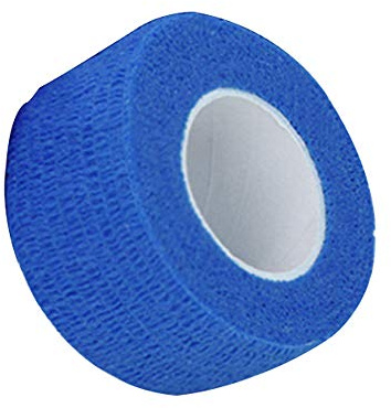 Bandage Tape självhäftande fingertejp, 6 rullar 2,5 cm x 4,5 m stark sporttejp för fingerstukning och svullnad, självhäftande bandage rullar (blå)