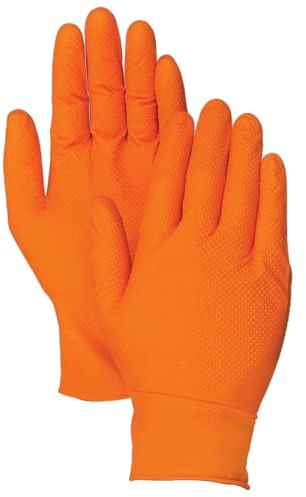 Eppco 8847 Tiger Griff Orange Nitril Handschuhe - XXXL (3XL) - Texturiert Griff - Kiste (80pc)