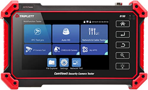 Triplett 8150 CamView IP Pro 5 CCTV Security Camera Tester with 5 Touchscreen - 4K / 1080P IP, Analog, TVI, CVI, AHD