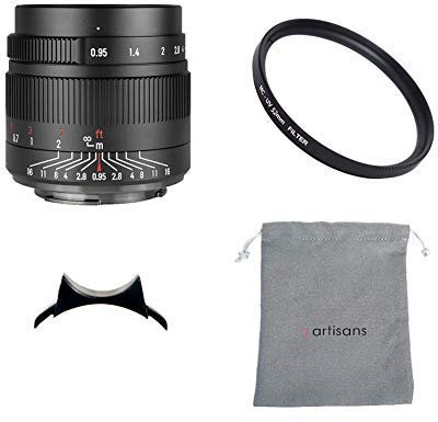 7 Artigiani 35mm F0.95 Grande Apertura APS-C Messa A Fuoco Manuale Obiettivo Ritratto per Canon EOS M Mount Fotocamera Nero