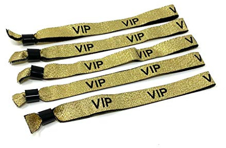 Twist4 VIP Stoff Einlassbänder VIP Stoffbänder Festivalbändchen Kontrollbänder VIP Eintrittsbänder- für Silvester Party Feste Festivals - twist4 (50, gold/schwarz)