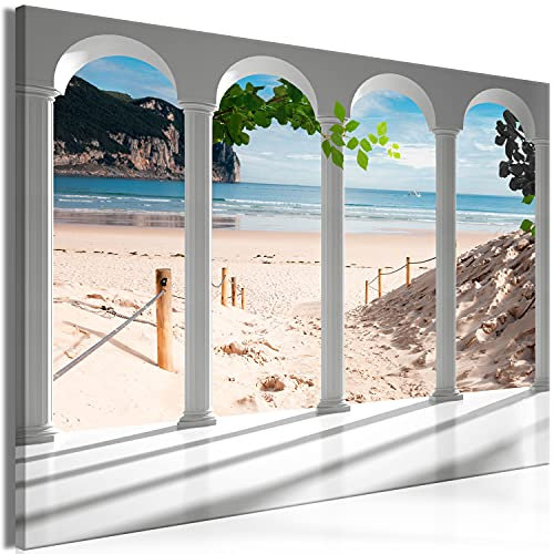 murando Acoustic Canvas Wall Art Window 90x60 cm / 35 x 24 picture with acoustic foam sound absorption print image Artwork 1 pc room acoustics soundproofing Sea Beach Landscape Nature c-C-0364-b-a