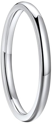 FaithHeart Kvinnor män fingerring 2 mm/4 mm/6 mm/8 mm stapelring bandring rostfritt stål högpolerad ankelring midi fingerring förlorande vigselring för vän flickvän par