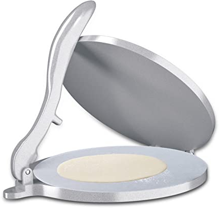 ChengBeautiful Fabricante De Tortillas Tortilla Press Cast Iron Tortillas Maker Máquina de prensado de Masa con Mango Plegable for Cocina casera (Color : Silver, Size : 19.5cm)