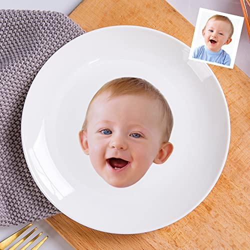 Smile lab Personalisiert Foto Pastateller Keramik, Speiseteller oder Frühstücksteller runder Essteller aus hochwertigem Porzellan 20.6cm