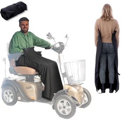 BELIEFF Seniorenmobil Decke - Roller Decke Beinschutz - Rollerdecke Beinschutz Winter - Motorroller Zubehör - Fußsack - Unten Offen - Schwarz - Large