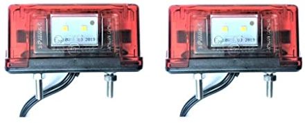 MelTruck® 2x LED Kennzeichenbeleuchtung Positionsleuchte 12V 24V für LKW PKW Anhänger E20 (Breite - 82,5 mm - Rot)