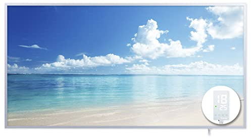 Protron Motiv Infrarotheizung Infrarot Panel Heizkörper Bild Elektroheizung Wandheizung mit Smart-Thermostat 720Watt 100x52cm (120390 - Seaside)
