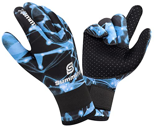 Summshall Guanti Sub 3MM Guanti Neoprene Donna Uomo Elastico Termico Guanti in Neoprene Antiscivolo Resistenza all'acqua Guanti da Subacqueo Surf Snorkeling Sport Acquatici