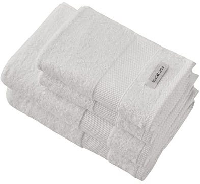 PandaHome Handtuch Set aus Baumwolle 100%, 2 Badetucher, 2 Handtücher | Towel, Schnelltrocknend Weich Saugstark 500 g/m² (Weiß)