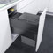 VAUTH-SAGEL Envi Space XX Pro - Pattumiera da incasso con attacco frontale, 300 mm, cucina con smorzamento e rientranza automatica, contenitore da 32 litri, in plastica/acciaio, colore: grigio lavato