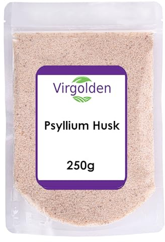 Psyllium Husk 250g by Virgolden - Natural Psyllium Seed Husks, for Mixed with Water, Beverages, & Juices, Vegetarian & Vegan