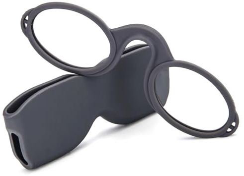 MMOWW Lesebrille für Damen und Herren, Ultraleichtes Mini Nose Clip +2.5 | Universal Kompaktetui, Rutschfest, Grau