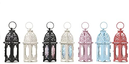 IMIKEYA Iron Art Kerzenhalter Mit Buntem Glas Vintage Windlampen-Dekoration Für Zuhause Für Hochzeiten Partys Und Gemütliche Abende Im Freien