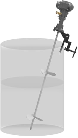 Kaichenyt Pneumatischer Farbmischer, 50 Gal Rührwerk Mörtelrührer Tank Barrel Gallonen 1/2 HP Edelstahl Mischmaschine für Aufrühren Verschiedener Beschichtungen