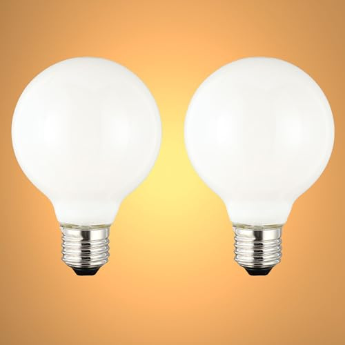 TEKLED LED Filament Style G80 Bulbs E27 Non Dimmable 6.5W 55W Equiv 2 Pack