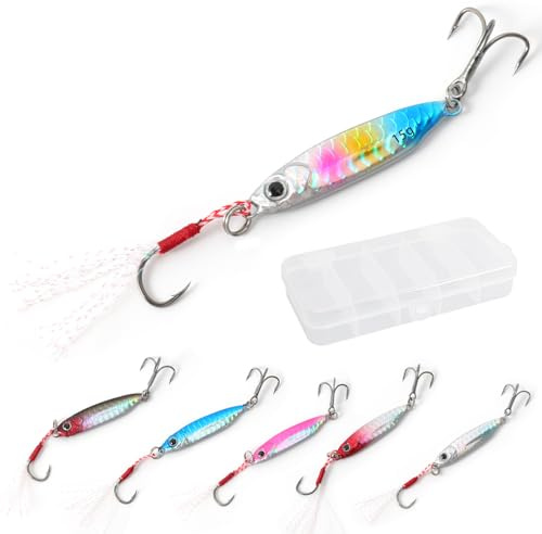 6 Stück Angelköder Set für Gummifische,Blinker Angeln,Kunstköder,Hecht Köder,Zander Köder, Angelzubehör,lieblingsköder,Angelköder Forelle,Süßwasser Salzwasser Angelköder,Angelgeschenke für Männer(15g)