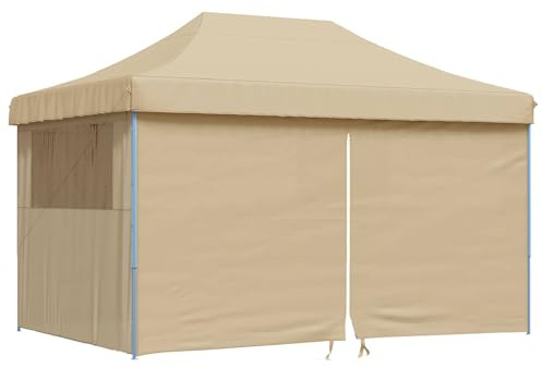 vidaXL Tienda de Fiesta Plegable Pop-Up con 4 Paredes Laterales Beige