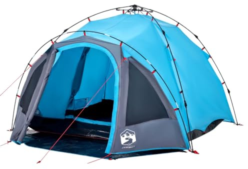 vidaXL Kuppel-Campingzelt 3 Personen Grau und Orange Quick Release