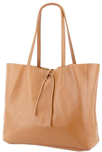 SH Leder ® Damen Echt Rindleder Shopper in Querformat mit Innentasche in vielen Farben Schultertasche Henkeltasche 30x37cm Maja G514