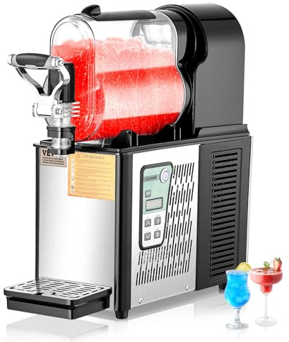 VEVOR Machine à Granité Commerciale 1x3 L, Machine à Boissons Glacées en Acier Inoxydable de 12 Tasses, Distributeur de Boissons Frappées Granitas Margarita Smoothie, pour Restaurants Cafés Bars