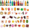 60 PCS Mini Food, Plastic Toy Food for Kids, Miniature Dolls House Food Accessories, Food Drink Bottles Game Party Toys, Mini Food Fast Food Toys Resin Mini Food Kids Kitchen Accessories