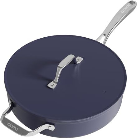 CIARRA Beyond Padella per sauté 28 cm Rivestimento Antiaderente Tutte le fonti di Calore Compresa L'induzione, Blu,CASP28-M,