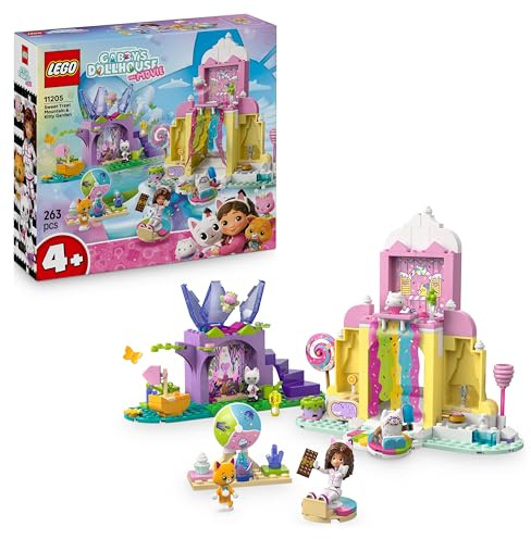 LEGO Gabbys Puppenhaus - Zuckerguss-Gebirge und Kätzchen-Garten - Spielset mit Minifigur, Panda Pfötchen & Kitty Fee - Puppe inkl. Zubehör - Geschenk für Mädchen ab 4 Jahren & Filmfans - 11205
