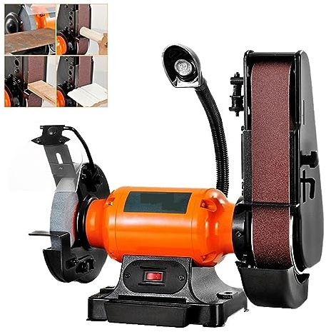 Meuleuse ponceuse à bande 250W ponceuse à bande électrique meuleuse polissage rectifieuse ceinture de polissage for métal bois acrylique vernis Pour le travail du bois, le ponçage et le polissag(6 Inc