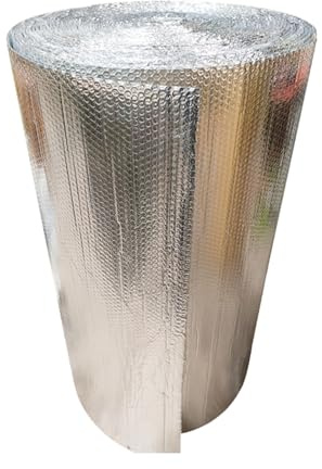 Aluminium-Luftpolsterfolie, Luftpolsterfolie, selbstklebend, Wärmedämmrolle, Wohnmobil, Isolierung hinter dem Heizkörper für Zuhause, Van, Garagentor, Schuppen (1 x 3 m)