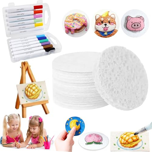 Magic Puffy Paint, Blase Textur Leere Zeichnung Papier mit 12 Farben Stifte | 3D Zeichnung Magic Schwamm Leinwand, Blase Popcorn Zeichenstift für DIY Kunsthandwerk die Schulparty