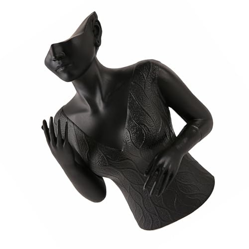 Ldabrye Maniquí de cabeza de resina resistente, práctico maniquí de cabeza de exhibición de joyas, maniquí de busto para collares y aretes