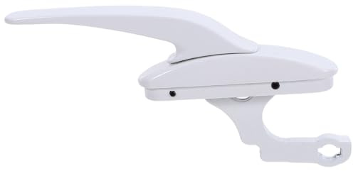 HOMSFOU Heavy Duty Sliding Offset Handle Replacement for Casement Windows White Lockable Window Latch Lever with Secure Crank Mechanism for Household and Office Use