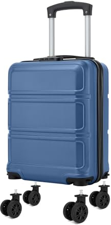 Kono Maleta Cabina 40x30x20 cm con Ruedas Desmontables - ABS+PC para Equipaje de Mano, Cumple con Ryanair, Vueling e Iberia Express (Azul Marino)