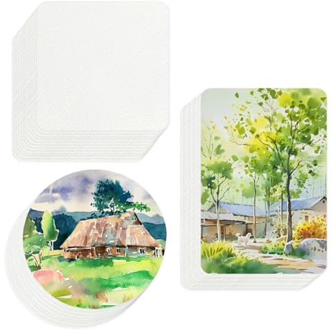 150 Blatt Aquarellpapier, Aquarellblock 300g/m² Watercolor Paper Blanko Aquarell Karten Aquarell Postkarten für Malen Postkarten GrußKarten (10 * 10cm/12 * 12cm/10 * 15cm)