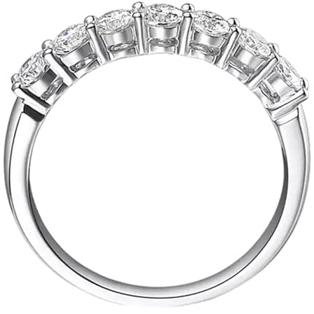 Xylara Gold Ring Damen 750/585/375 Weißgold, Hochzeit Ring Frauen Half Eternity 3mm mit Gezüchteter Diamant 0.7ct, Größe 47 bis 65