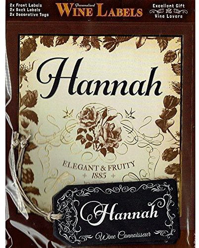 Etiqueta de vino personalizada, paquete de 2,HANNAH