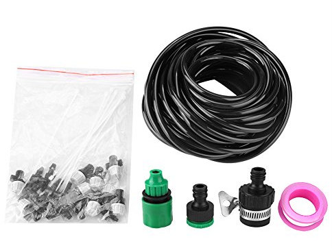 De Enfriamiento Por Nebulización, Tubería De Riego De 4/7 mm, Aspersor De Boquilla De Nebulización, Adaptador De Grifo Jardín Exterior Patio Kit De Riego Por Goteo(10M+Accesorios)